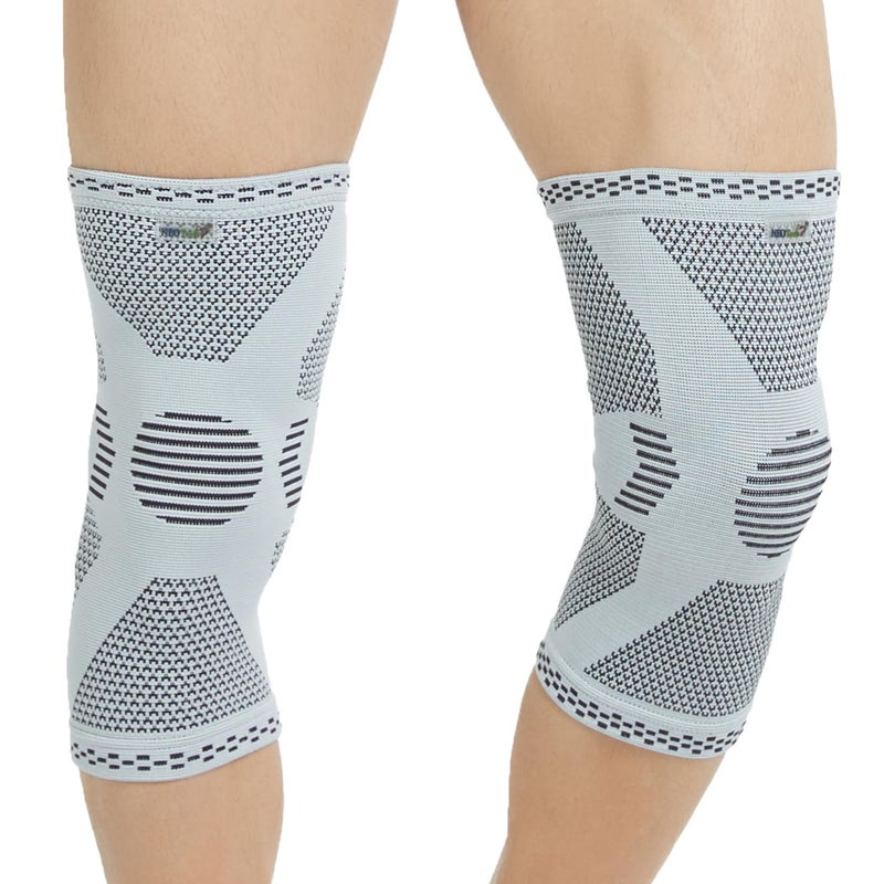 NeoTech Care Knee Support Brace Breathable Men Women Right or Left Gray Size M 1 Pair